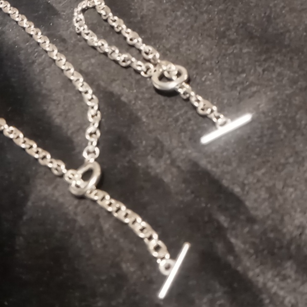 Toggle clasp circle Link necklace & bracelet set.